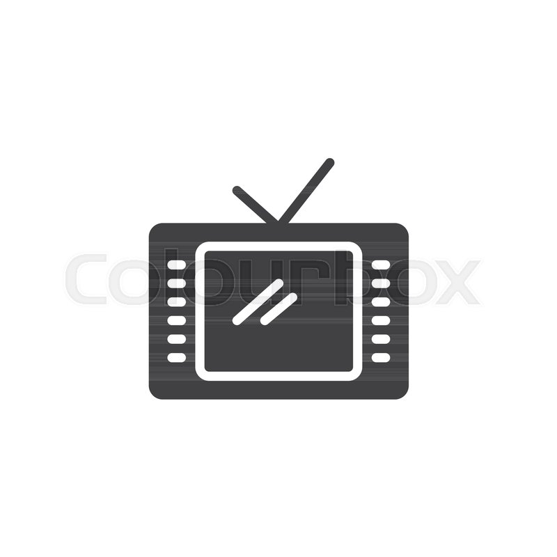 800x800 Retro Tv Vector Icon. Filled Flat Sign For Mobile Concept And Web
