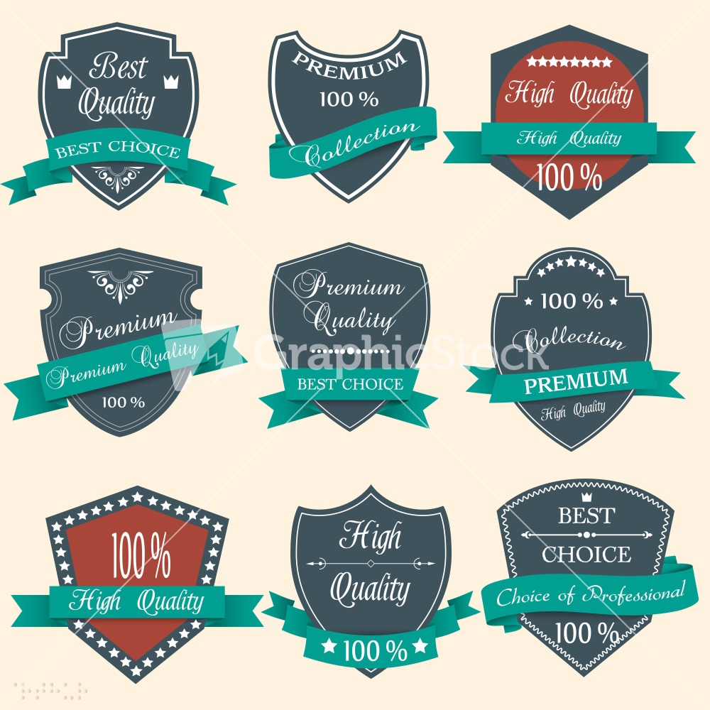1000x1000 Vintage Label Shield Vector Image