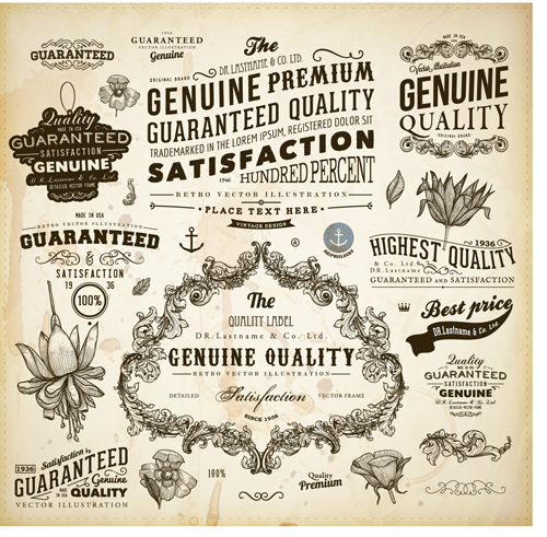 500x491 Vintage Ornaments Adornment Elements Vector Art 02 Free Download