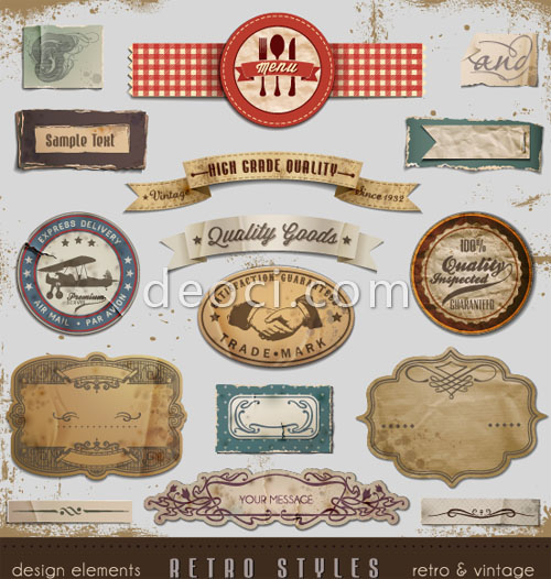 500x526 Retro European Trademark Design Elements Eps Vector File For Free