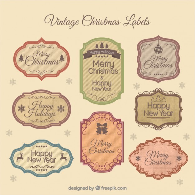 626x626 Vintage Christmas Labels Vector Free Download Label