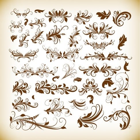 487x487 Free Vintage Decorative Design Elements Vector Graphics Set Psd