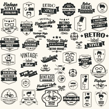 352x354 Vector Set Of Vintage Style Label Graphics 03 Free Download