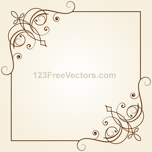 600x600 Vintage Floral Ornament Frame Vector Graphics By 123freevectors On