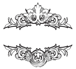 300x275 Vintage Floral Frame Vector Illustration Royalty Free Stock Image