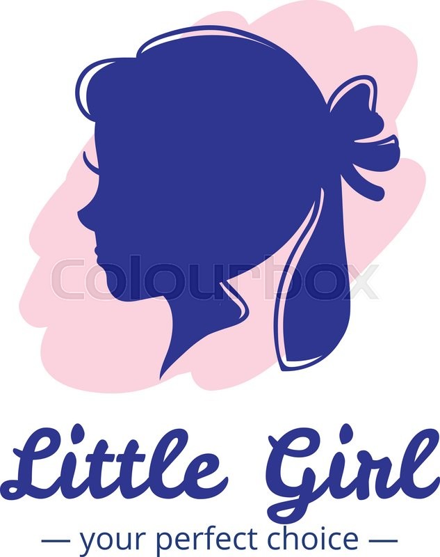 633x800 Vector Vintage Woman Head Logo. Girl Silhouette Symbol Stock