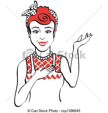 450x470 Vintage Retro 1950s Woman. Vintage Or Retro 1950s Woman Clip Art.