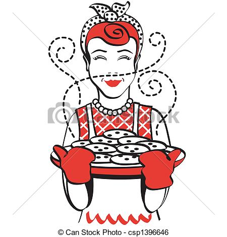 450x470 Vintage Retro 1950s Woman. Vintage Or Retro 1950s Woman Holding