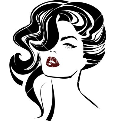 380x400 Vintage Woman Face Fashion And Hair Icon Vector Mi Look