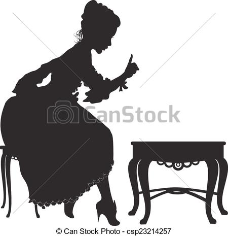 450x465 Vintage Woman Image. Vintage Woman Vector Image, Silhouette, Black