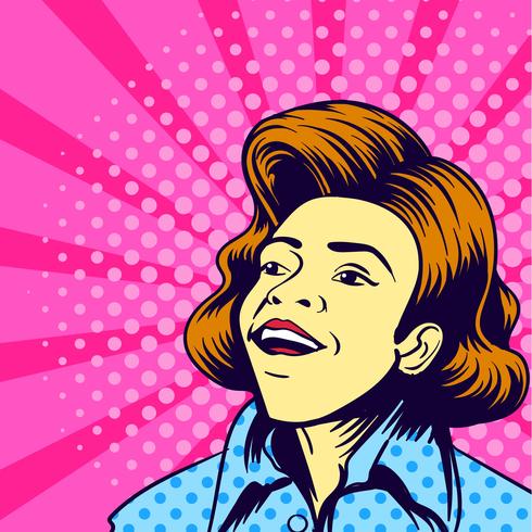 490x490 Woman Pop Art Vintage Vector