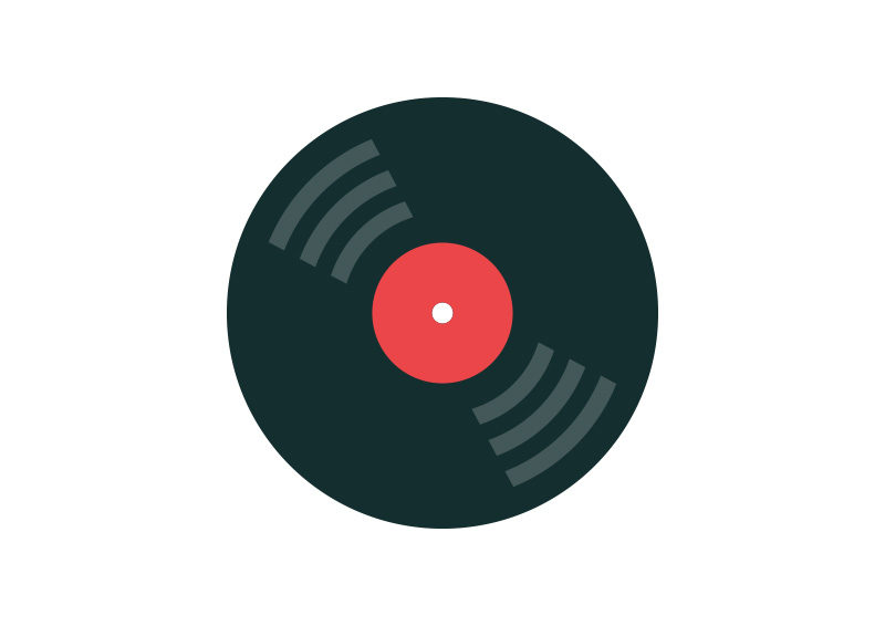 800x566 Vinyl Record Flat Style Free Vector Icon