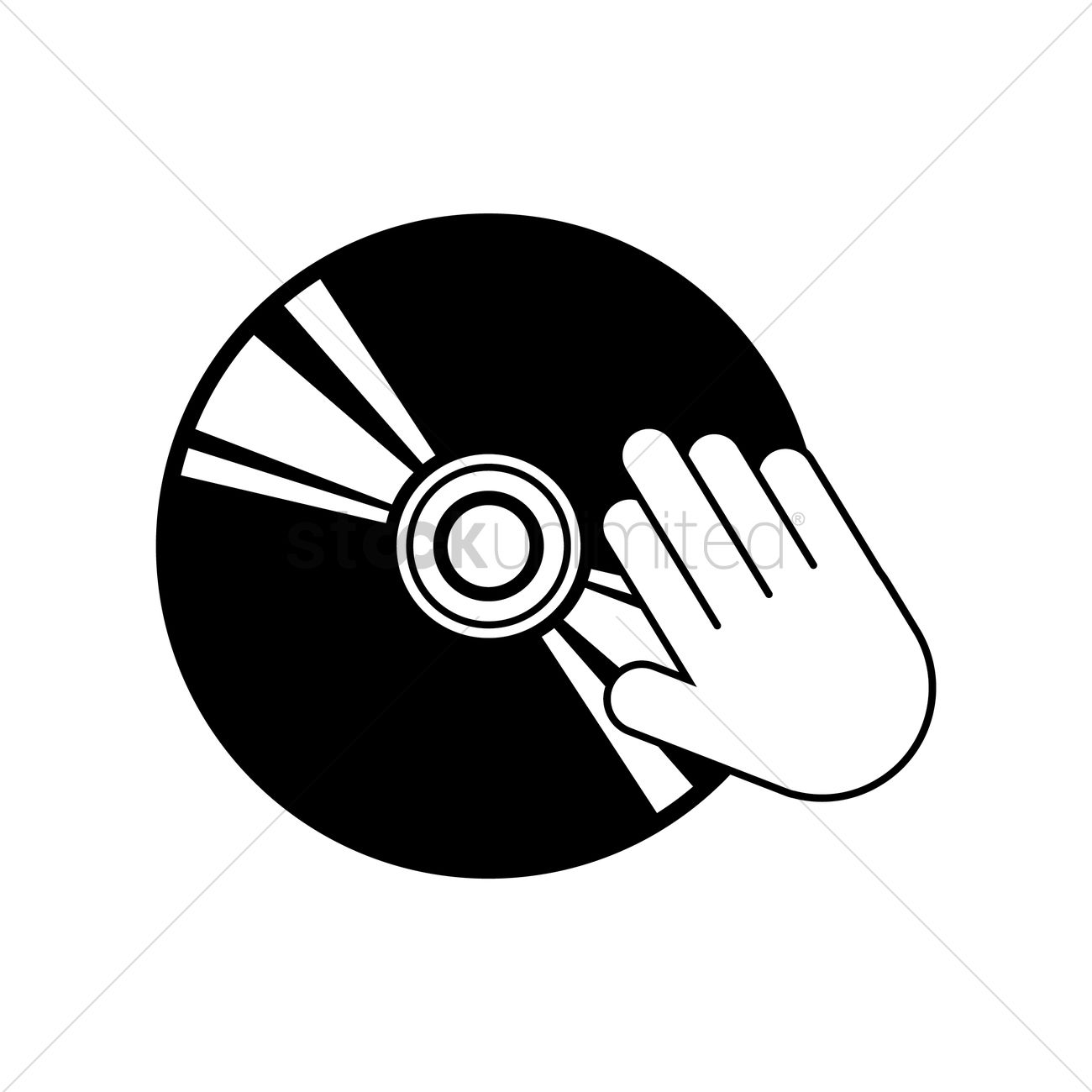 1300x1300 Hand On Vinyl Record Vector Image