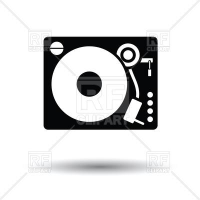 400x400 Vinyl Player Icon With Shadow Design Vector Image Vector Artwork