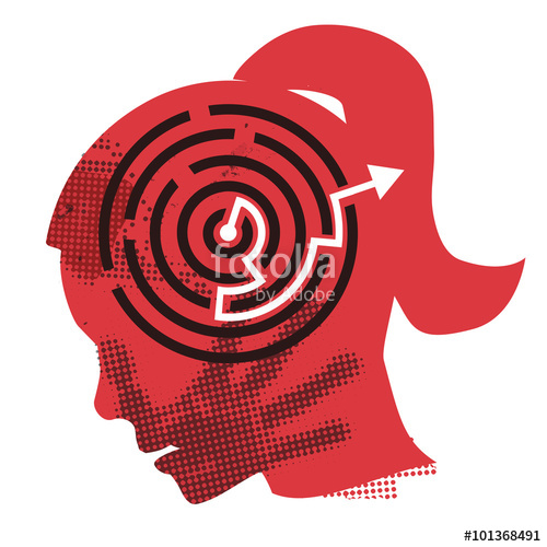 500x500 Solution Of Domestic Violence. Young Woman Grunge Silhouette With