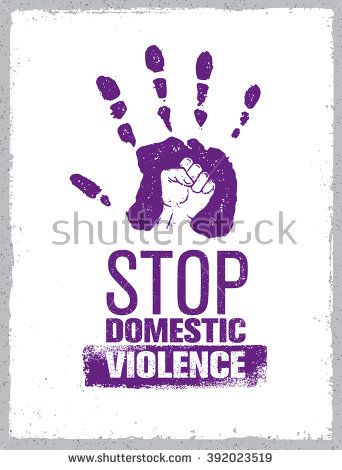 342x470 Stop Domestic Violence Stamp. Creative Social Vector Design