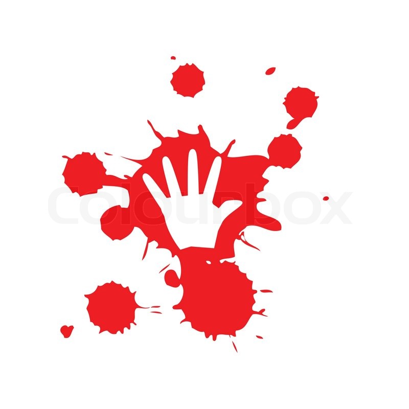 800x800 Stop Violence Blood Hand Print Graphic Vector Eps10 Stock Vector
