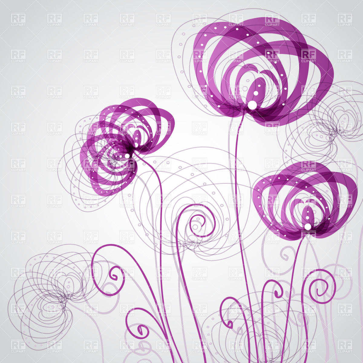 1200x1200 Abstract Violet Flowers Vector Image Vector Artwork Of