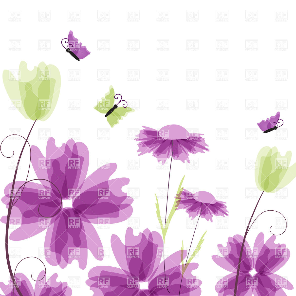 1200x1200 Abstract Violet Flowers Vector Image Vector Artwork Of Plants