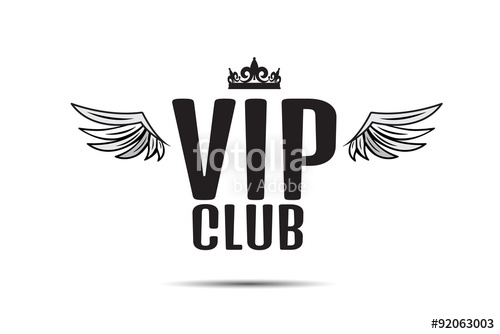 500x334 Vip Club Logo Text With Wings Stock Image And Royalty Free Vector