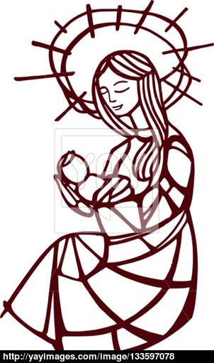 302x512 Virgin Mary Vector