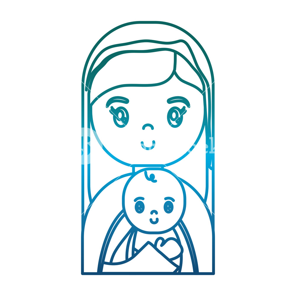 1000x1000 Virgin Mary Icon Over White Background Vector Illustration Royalty