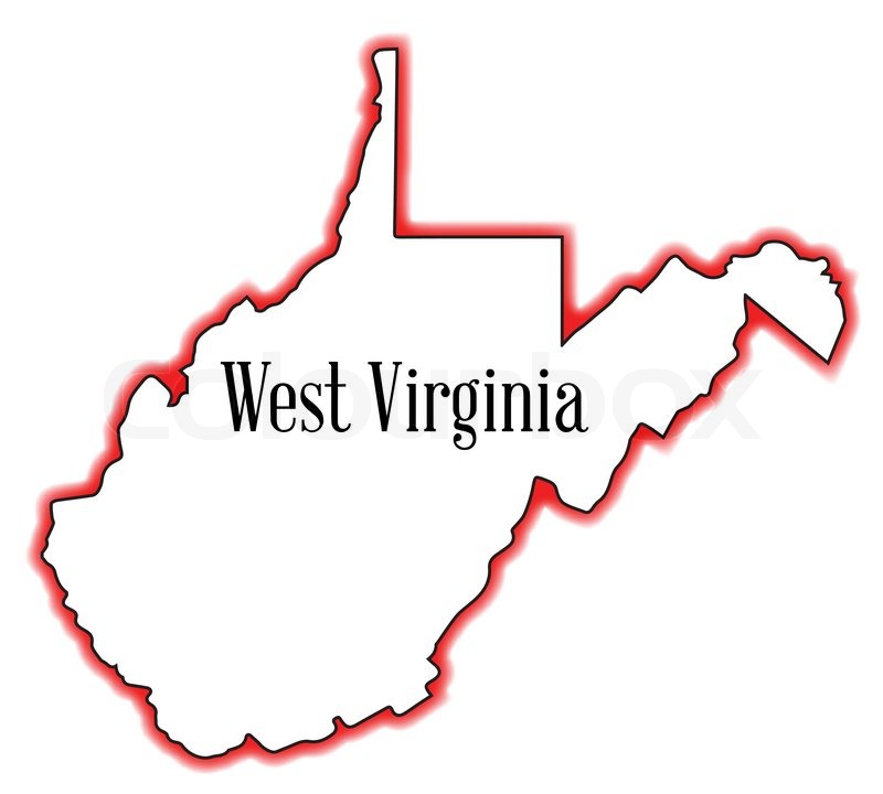 800x720 West Virginia Outline Map Over A White Background Stock Vector