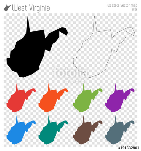 469x500 West Virginia High Detailed Map. Us State Silhouette Icon