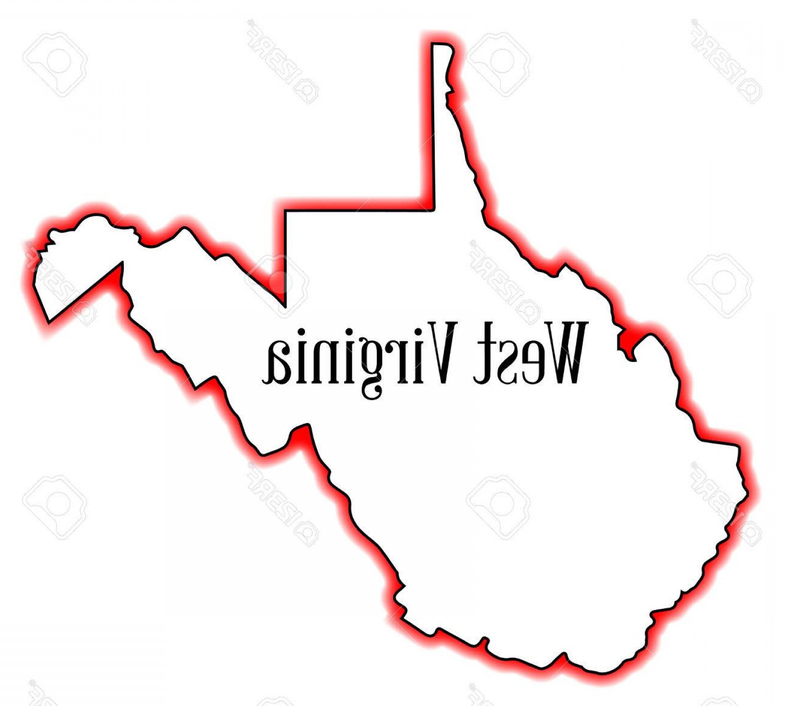 1560x1404 Photostock Vector West Virginia Outline Map Over A White