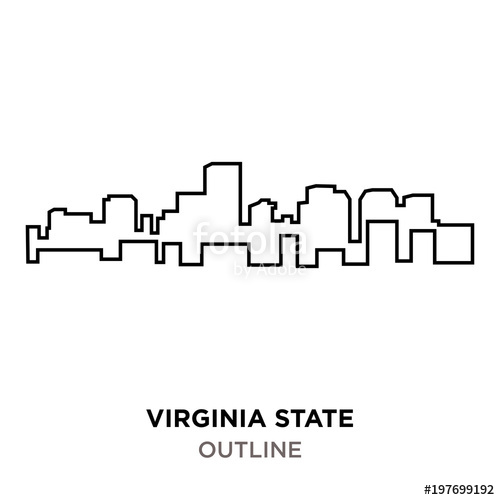 500x500 Virginia State Outline On White Background Stock Image And