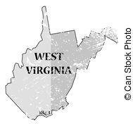 189x179 Map Of West Virginia State On A White Background, Vector Illustration.