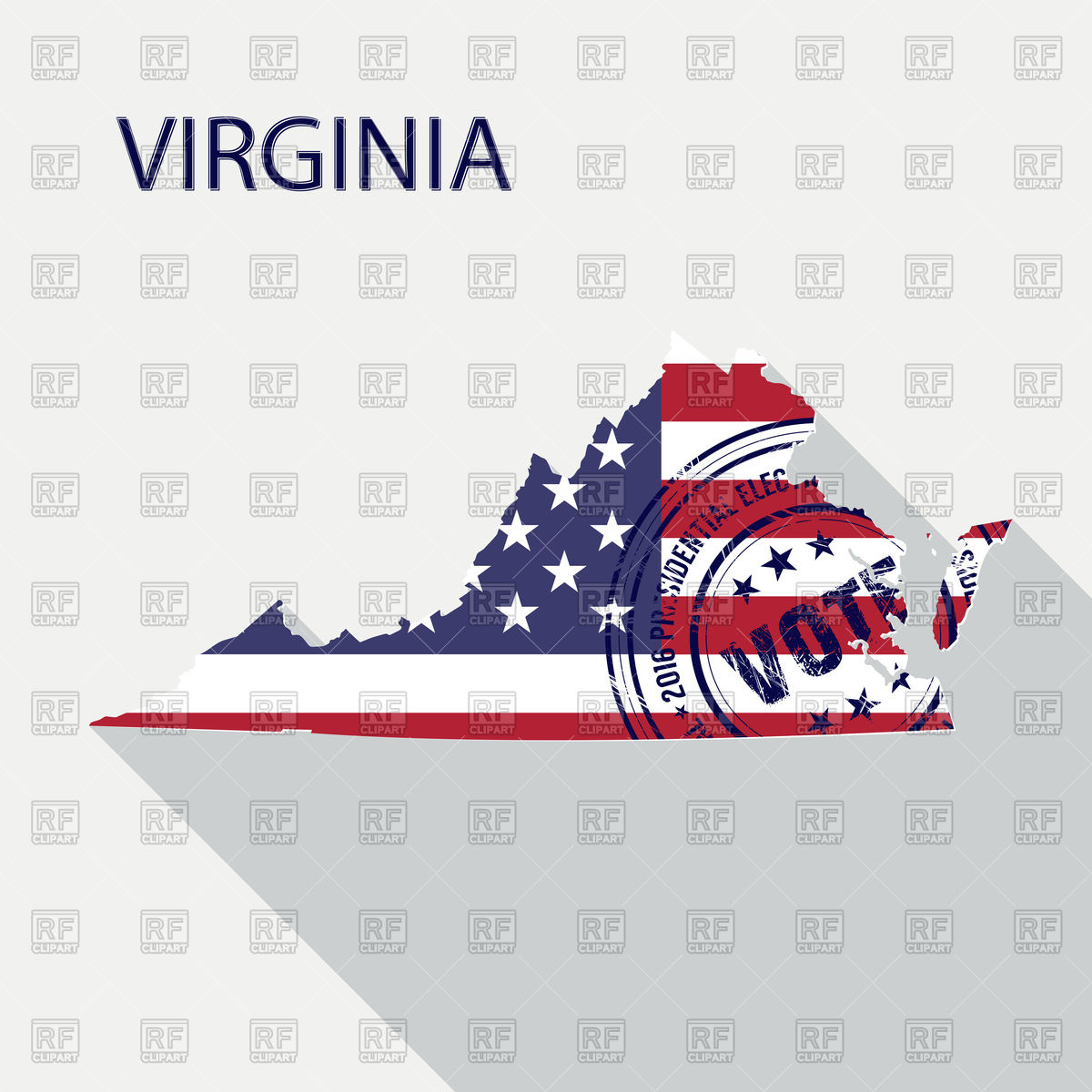 1200x1200 State Of Virginia With American Flag