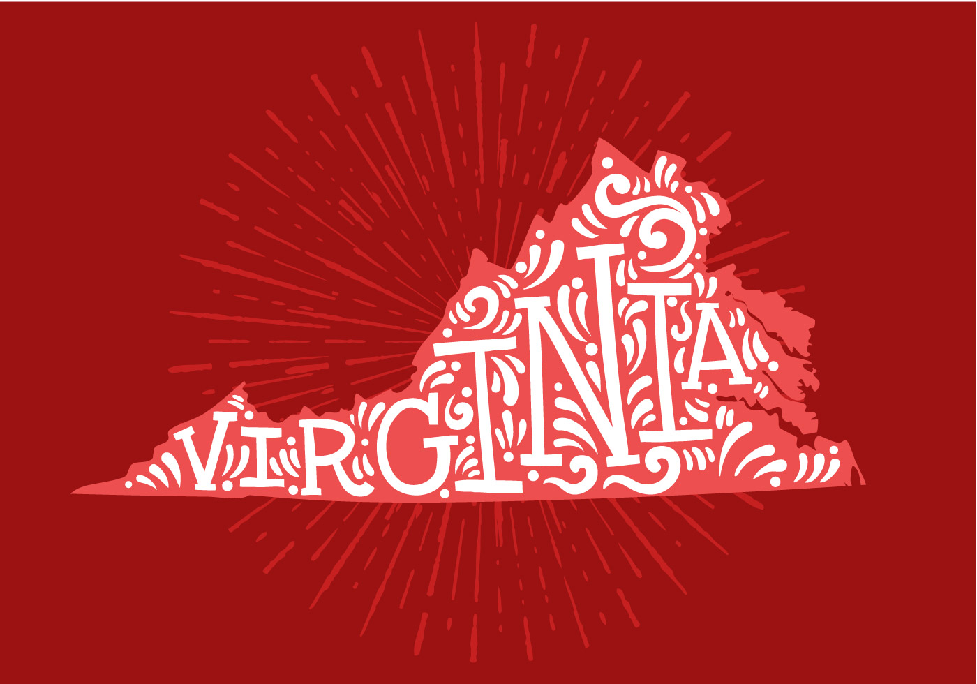 1400x980 Virginia Free Vector Art