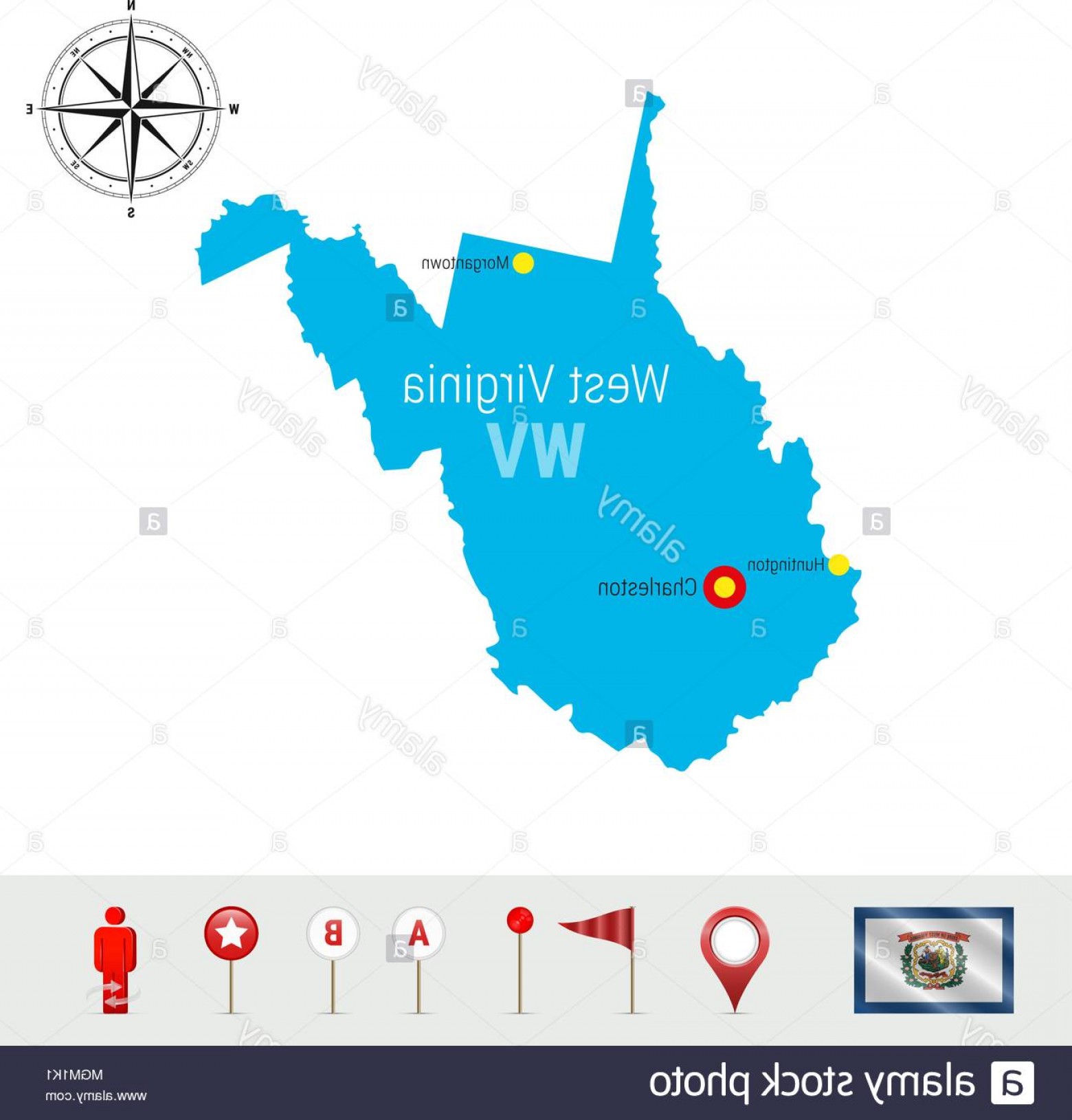 1560x1629 West Virginia Vector Map Isolated On White Detailed Silhouette Of