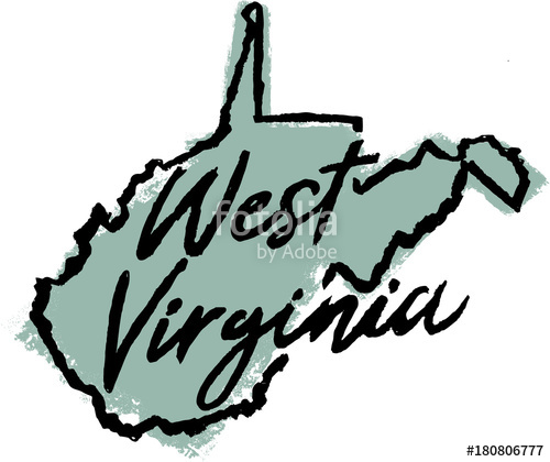 500x420 Hand Drawn West Virginia State Illustration Stock Image And