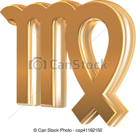 450x440 Golden Sign Virgo, Object Made With Mesh.