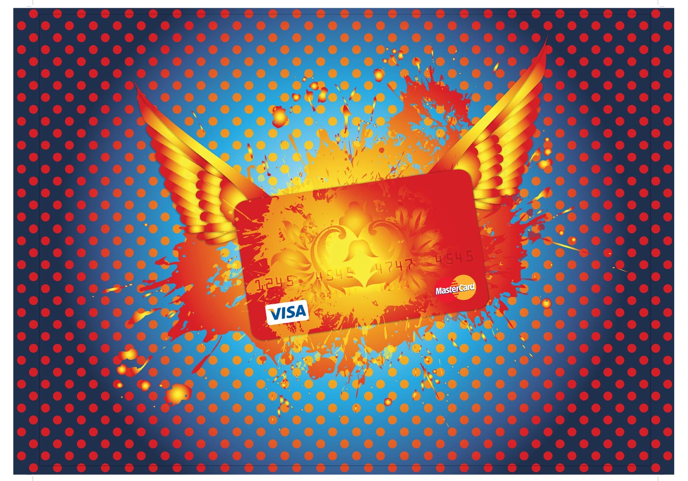 1400x980 Visa Card Free Vector Art