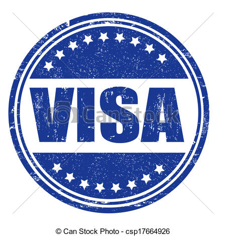 450x470 Visa Stamp. Visa Grunge Rubber Stamp On White, Vector Illustration.