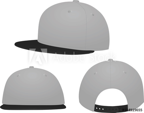 500x393 Grey Baseball Cap. Black Visor. Vector Illustration