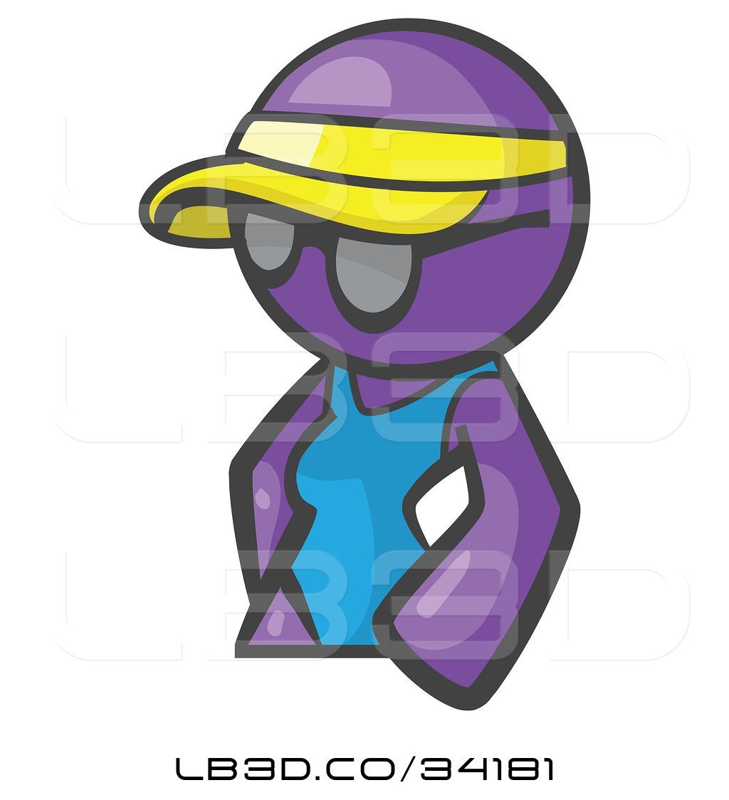 1024x1124 Vector Illustration Of Purple Lady Avatar Wearing A Visor And