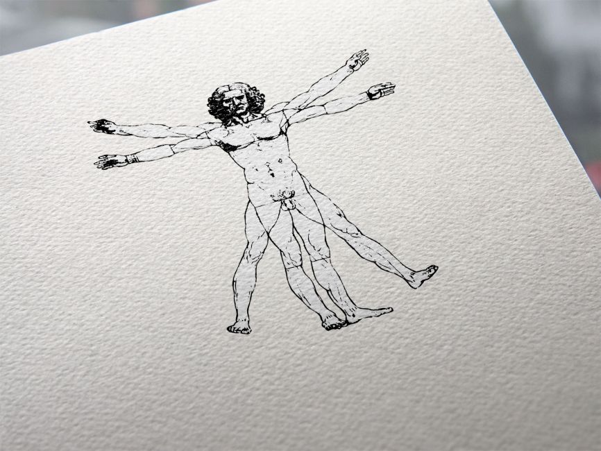 866x650 Vitruvian Man Vector File