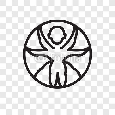 400x400 Vitruvian Man Vector Icon Isolated On Transparent Background