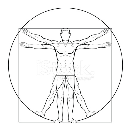 440x440 Vitruvian Man Stock Vector