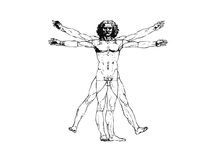 866x650 Vitruvian Man Vector File
