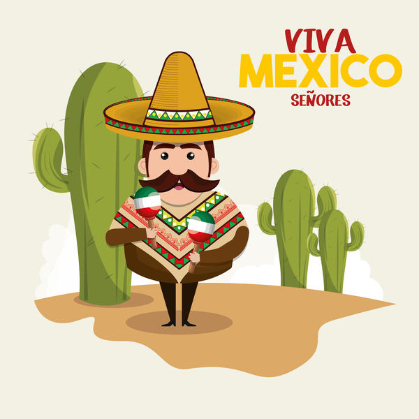 600x600 Mexico Viva Festival Poster Vector Design 02 Free Download