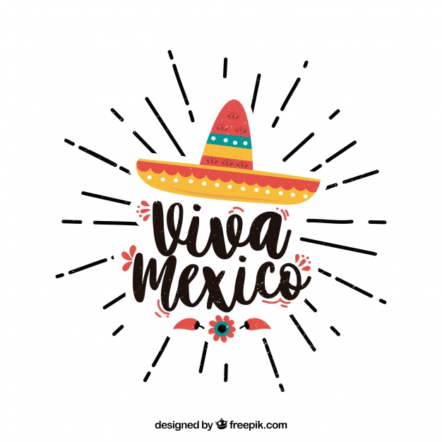 626x626 Viva Mexico Lettering Background With Hat Vector Free Download