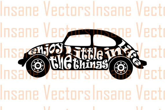 570x380 Vw Beetle Vector Silhouette Clip Art Image Vw Bug Vector Etsy