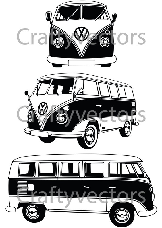 570x798 Vw Camper Van Vector Etsy