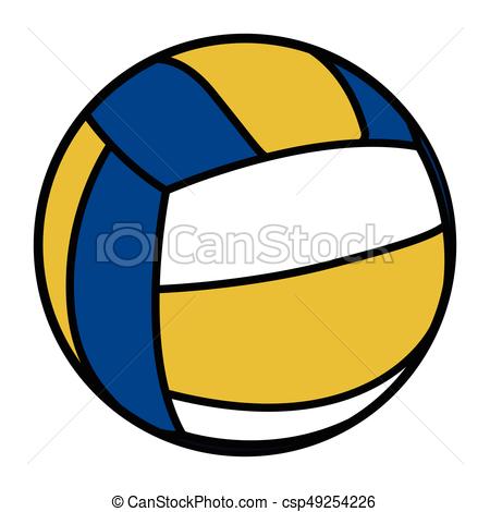450x470 Isolated Volleyball Ball. Isolated Comic Volleyball Ball On A
