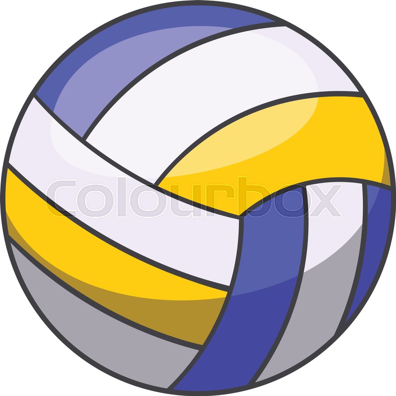 800x800 Volleyball Ball Icon. Cartoon Illustration Of Volleyball Ball